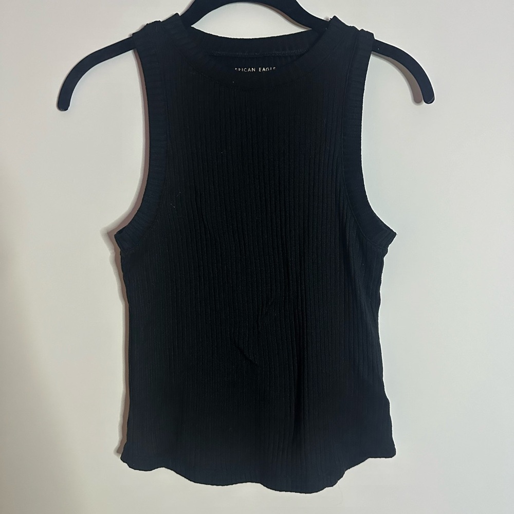 American Eagle Outfitters Black Ribbed Tank Top